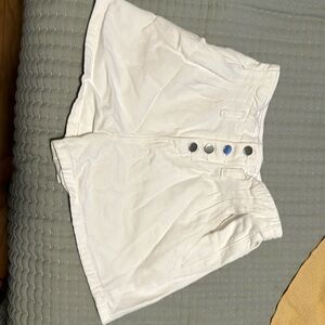 White Womens high rise shorts